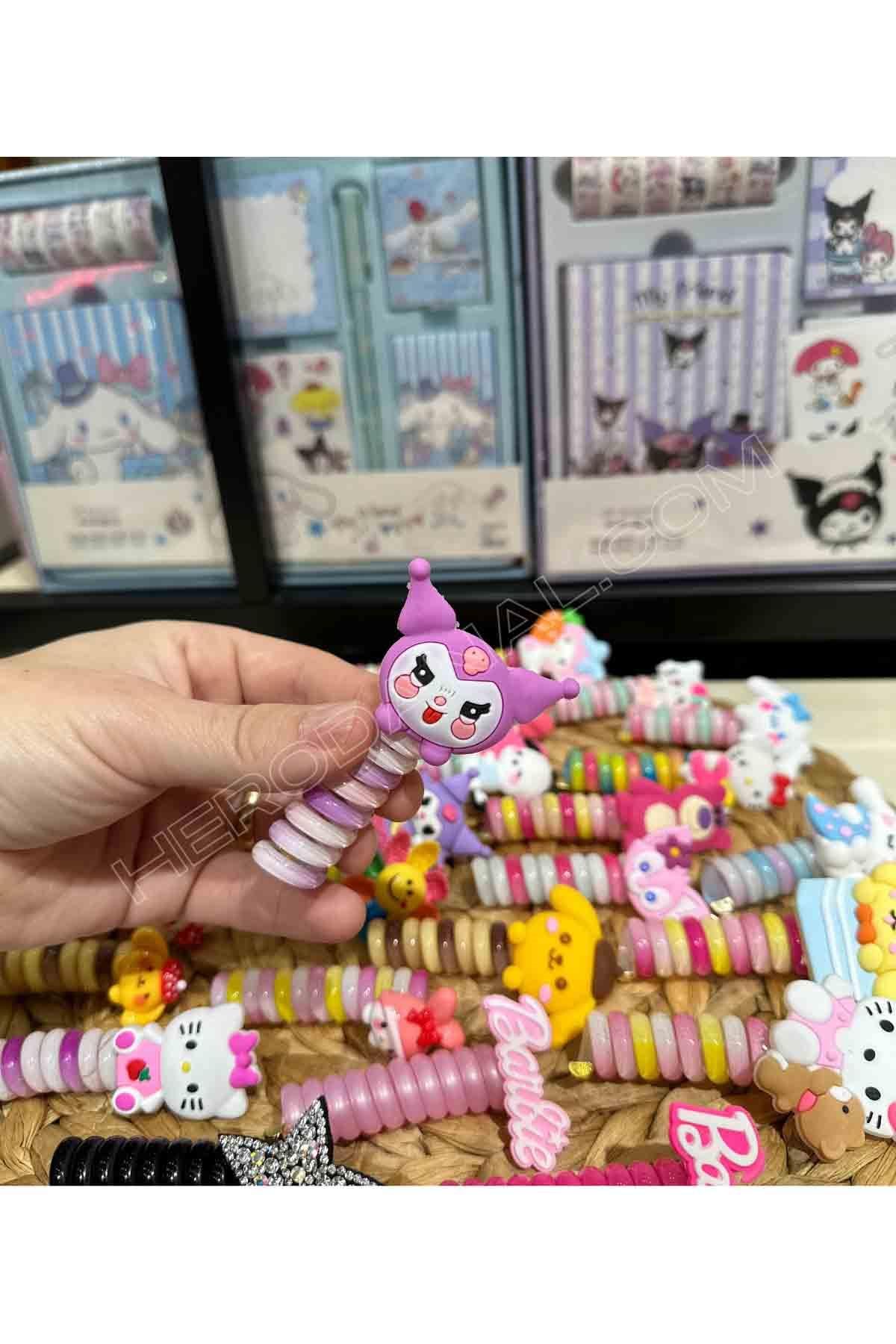 Kuromi Slikon Başlıklı Akordiyon & Burgu Toka
