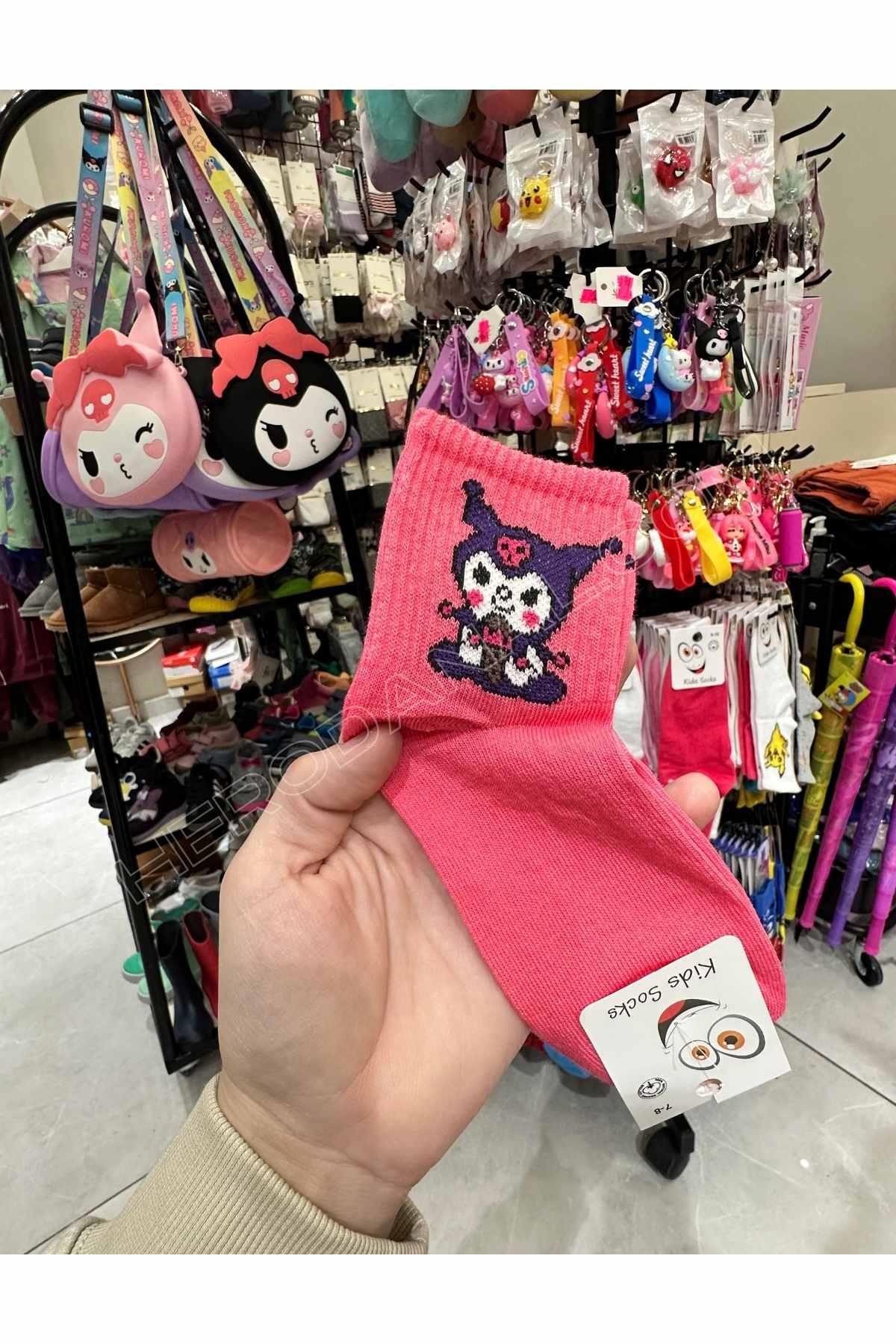 Kuromi Soket Çocuk Çorap - Fuşya