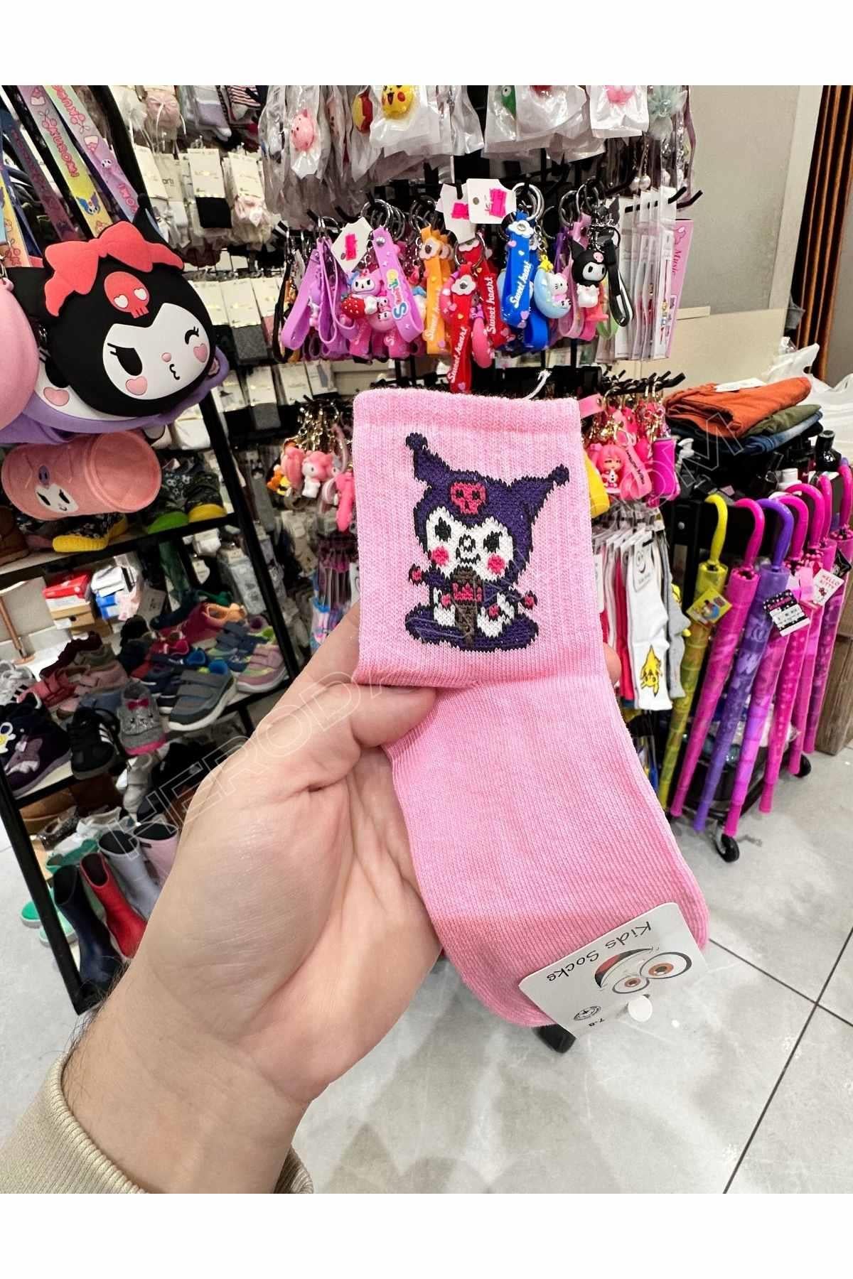 Kuromi Soket Çocuk Çorap - Pembe