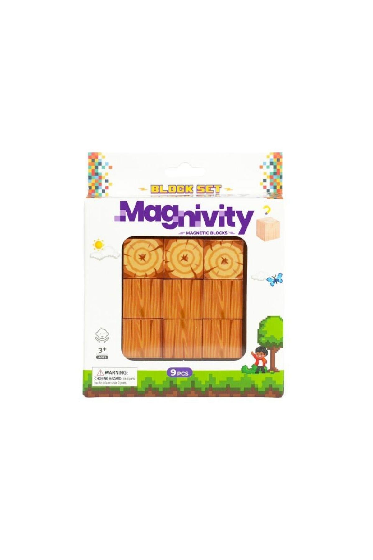 Magnivity - 9 Parça Ağaç Desenli Manyetik Bloklar