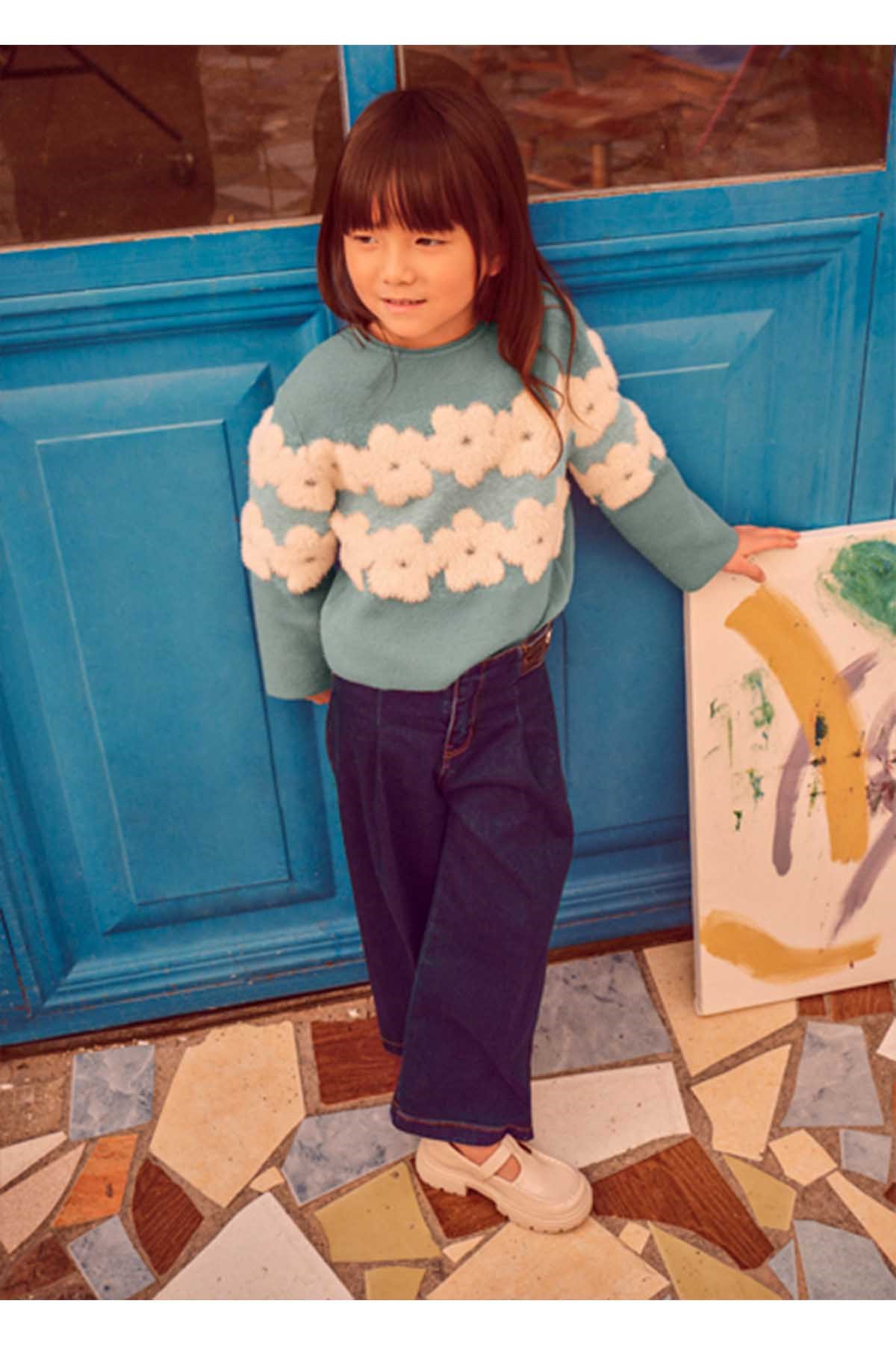 Mayoral Kış Sezon Kız Çocuk Pantolon Bol Denim Pantolon - Lacivert