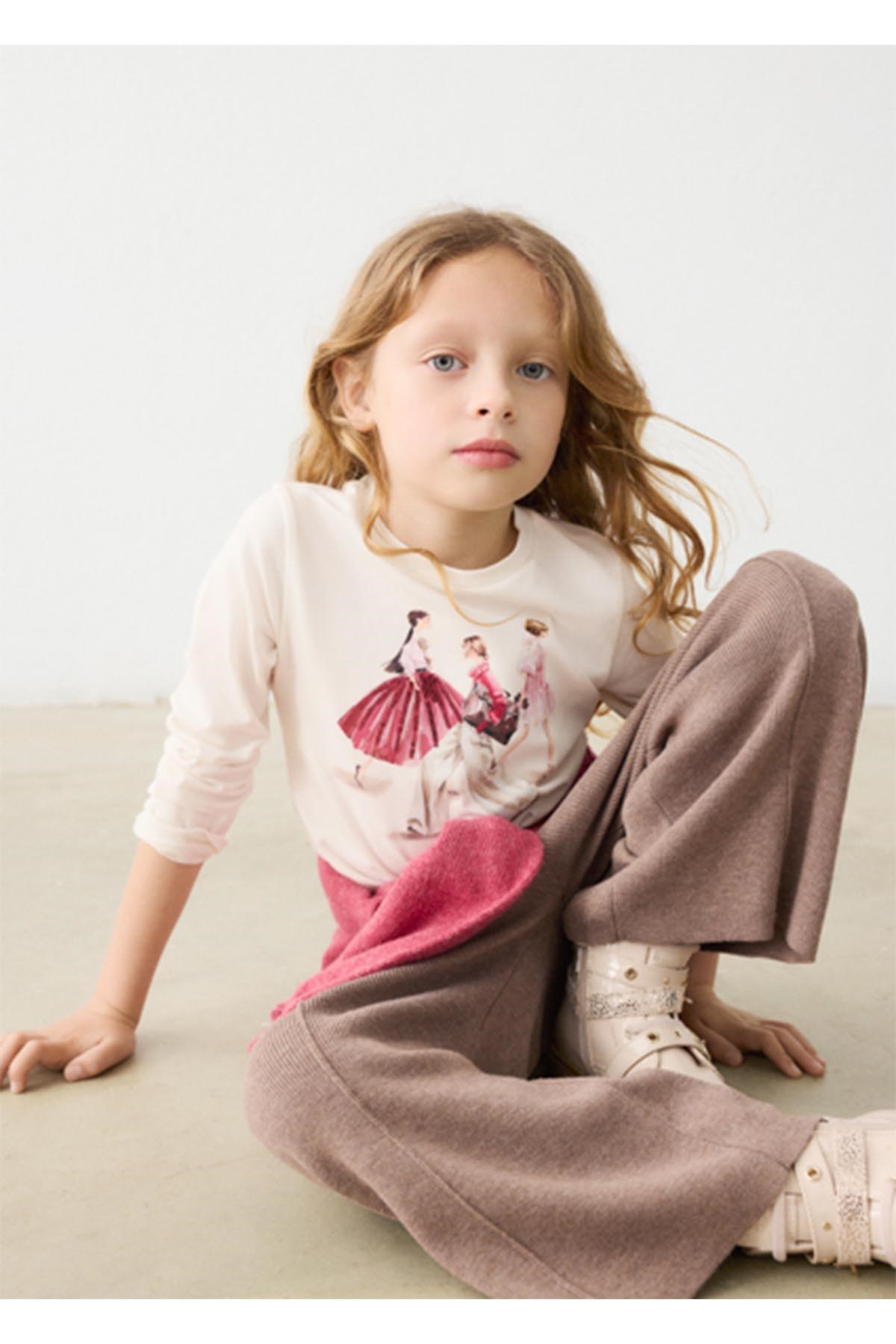 Mayoral Kış Sezon Kız Çocuk Uzun Kol Tshirt - Krem