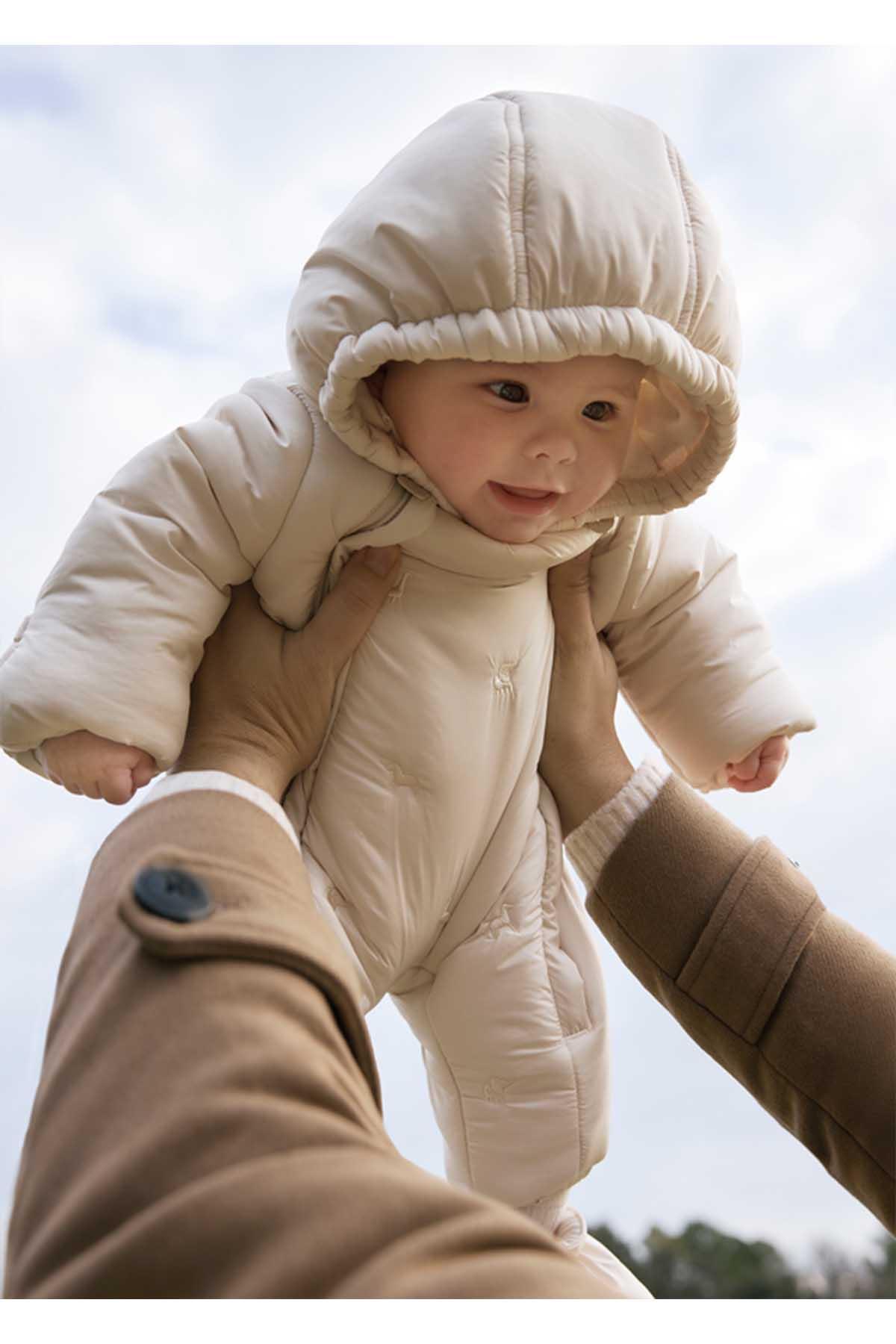 Mayoral Kışlık Bebek Kar Tulumu - Astronot - Unisex - Ekru