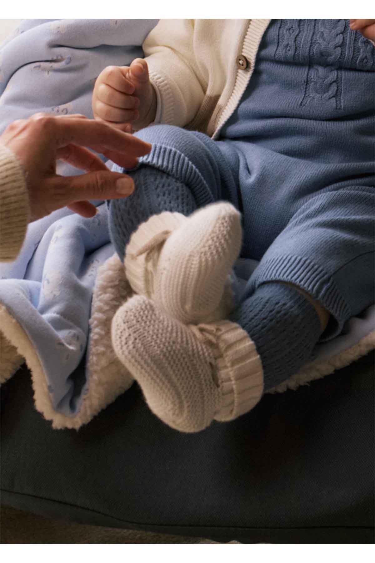 Mayoral Kışlık Bebek Örme Çorap - Patik - Krem