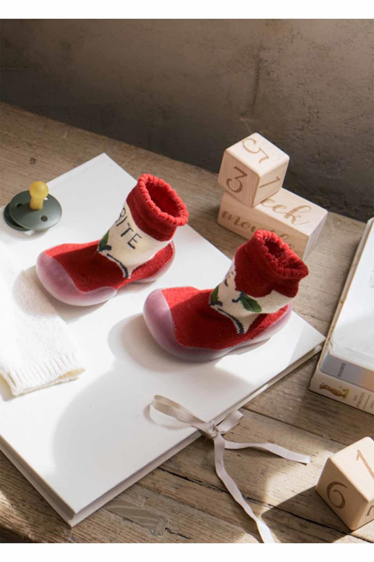 Mayoral Kışlık Bebek Örme Tabanlı Çorap - Patik - Kırmızı