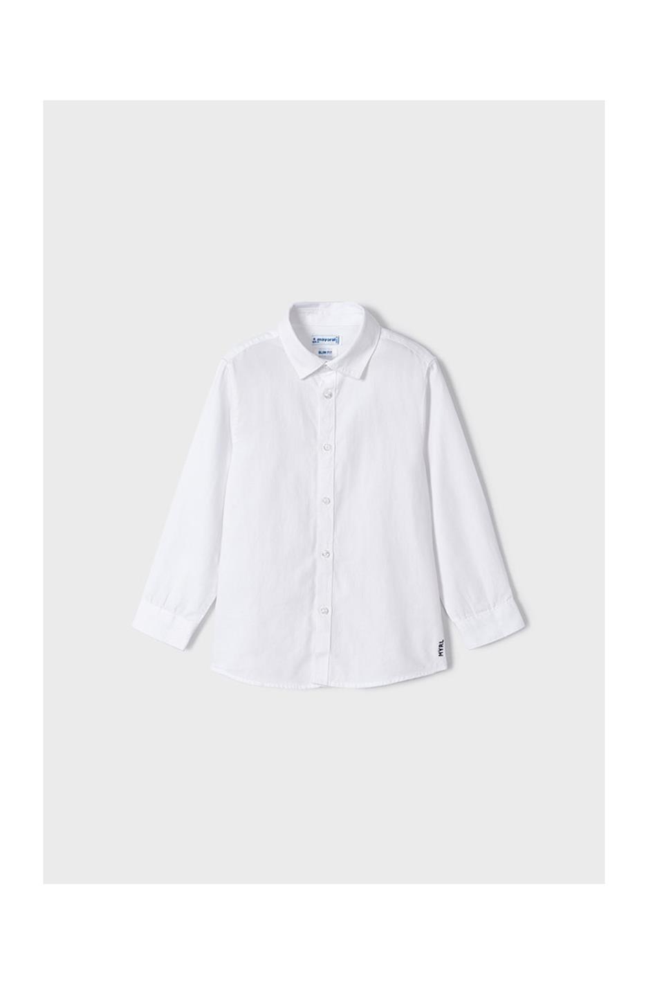 Mayoral Kışlık Erkek Basic Uzun Kol Gömlek Beyaz