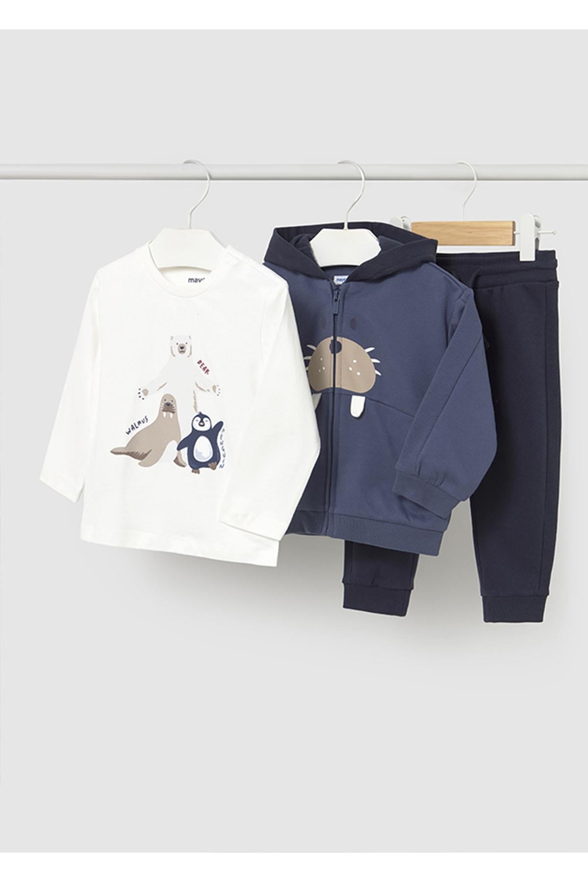 Mayoral Kışlık Erkek Bebek 3'lü Yelekli Set - İndigo Mavi