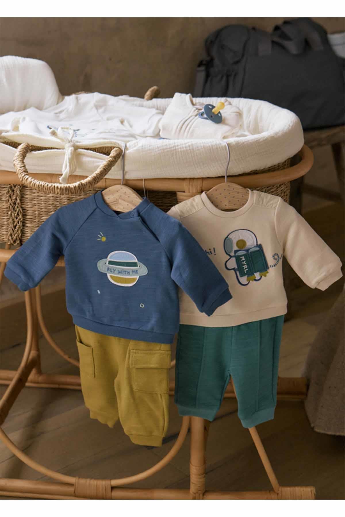 Mayoral Kışlık Erkek Bebek 4'lü Set 2'li Tshirt -  Yeşil Hardal 