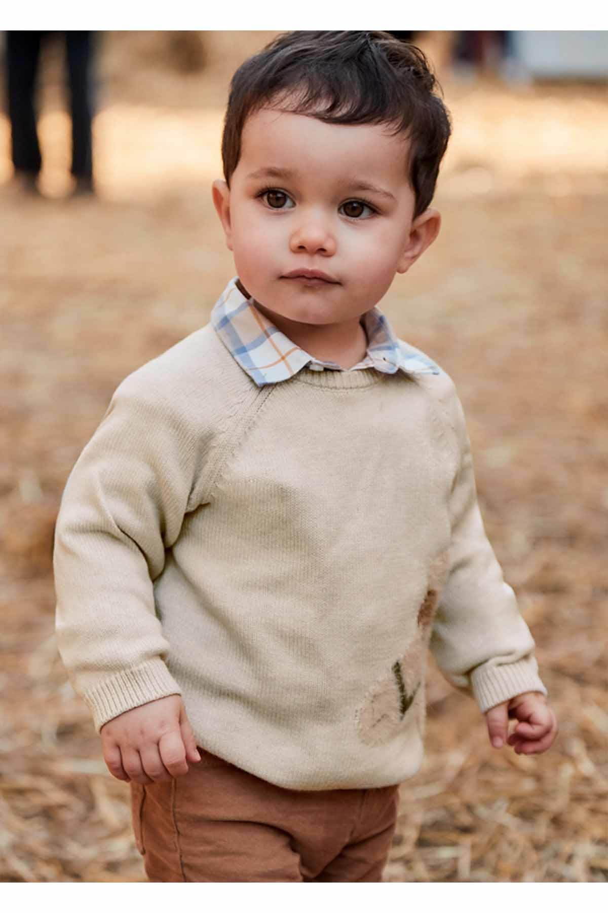 Mayoral Kışlık Erkek Bebek Atlı Kazak - Bej