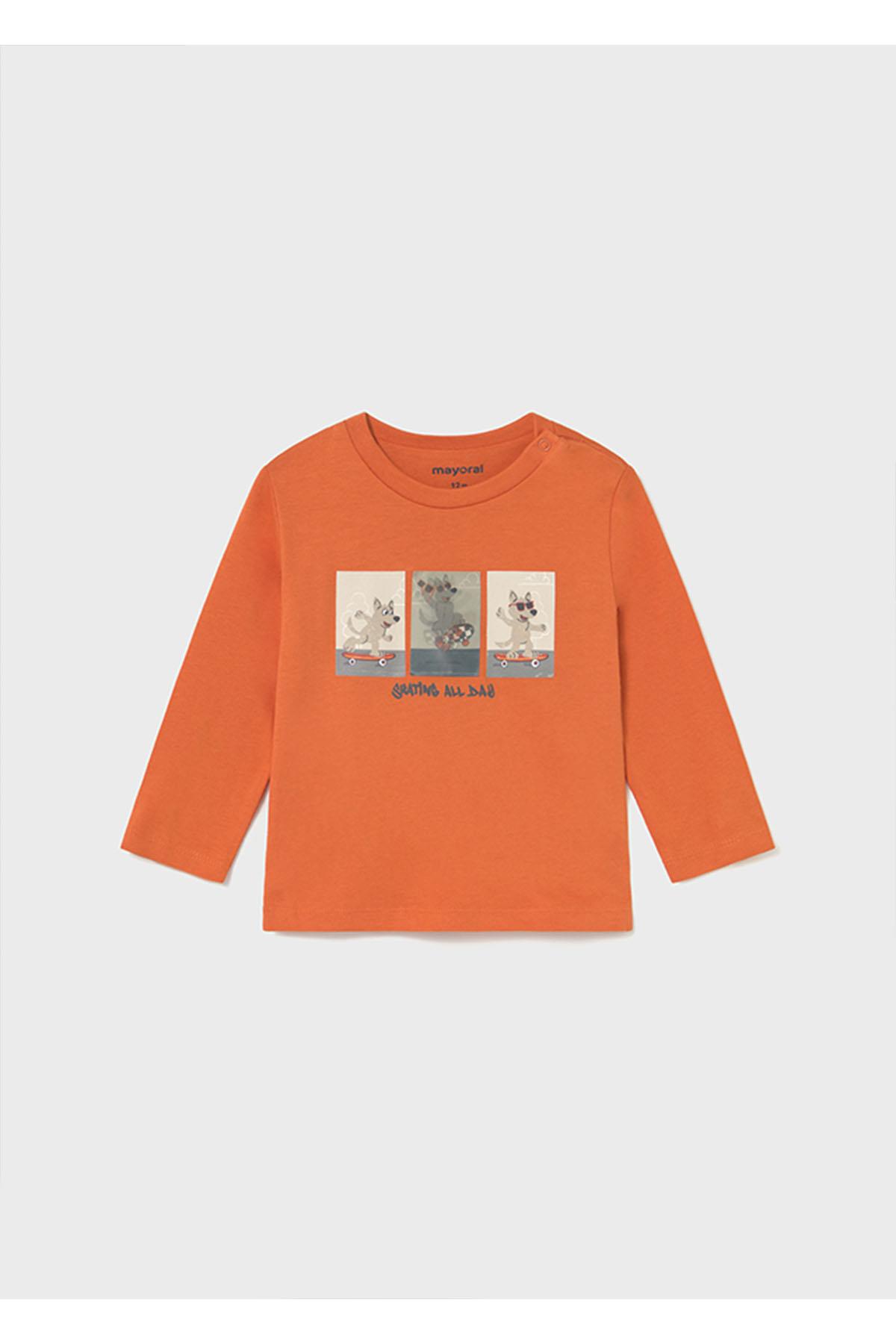 Mayoral Kışlık Erkek Bebek Kol Uzun Kol Tshirt - Turuncu