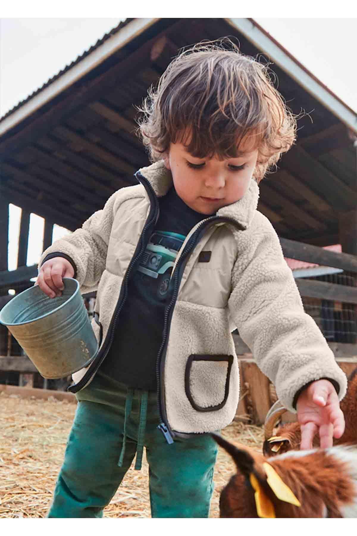 Mayoral Kışlık Erkek Bebek Polar Ceket - Bej