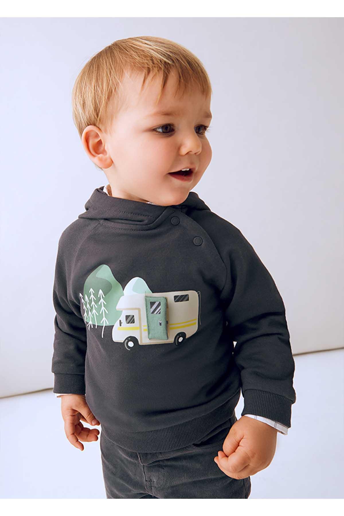 Mayoral Kışlık Erkek Bebek Sweatshirt - Gri