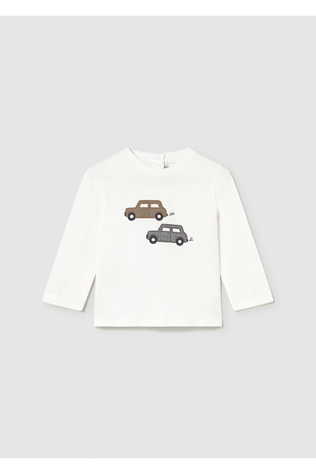 Mayoral Kışlık Erkek Bebek Tshirt - Krem