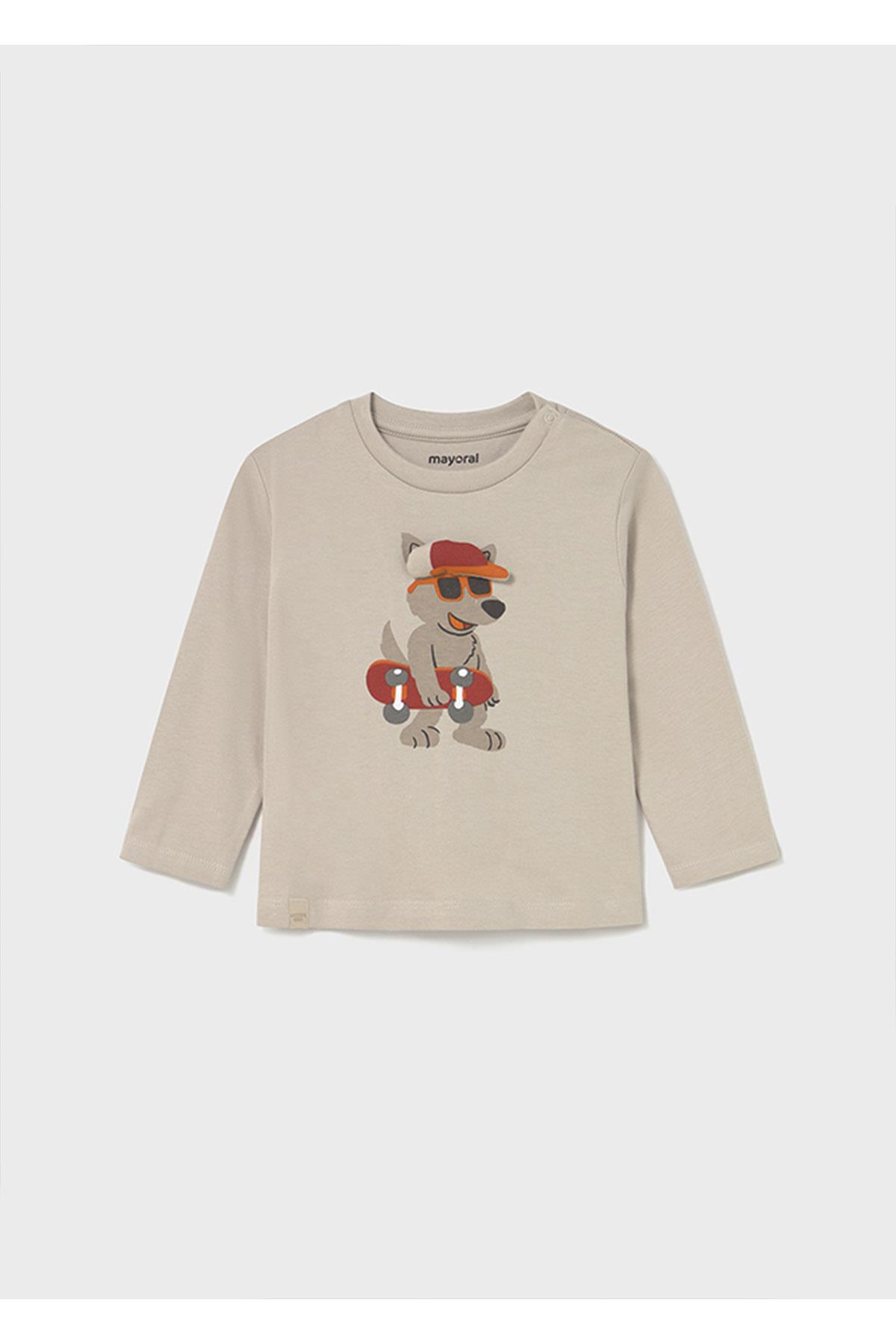 Mayoral Kışlık Erkek Bebek Uzun Kol Tshirt - Bej