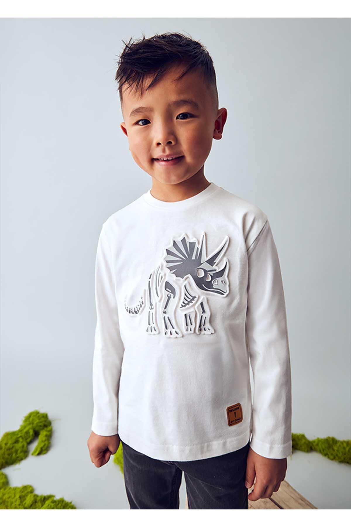 Mayoral Kışlık Erkek Çocuk Uzun Kol Tshirt - Ekru