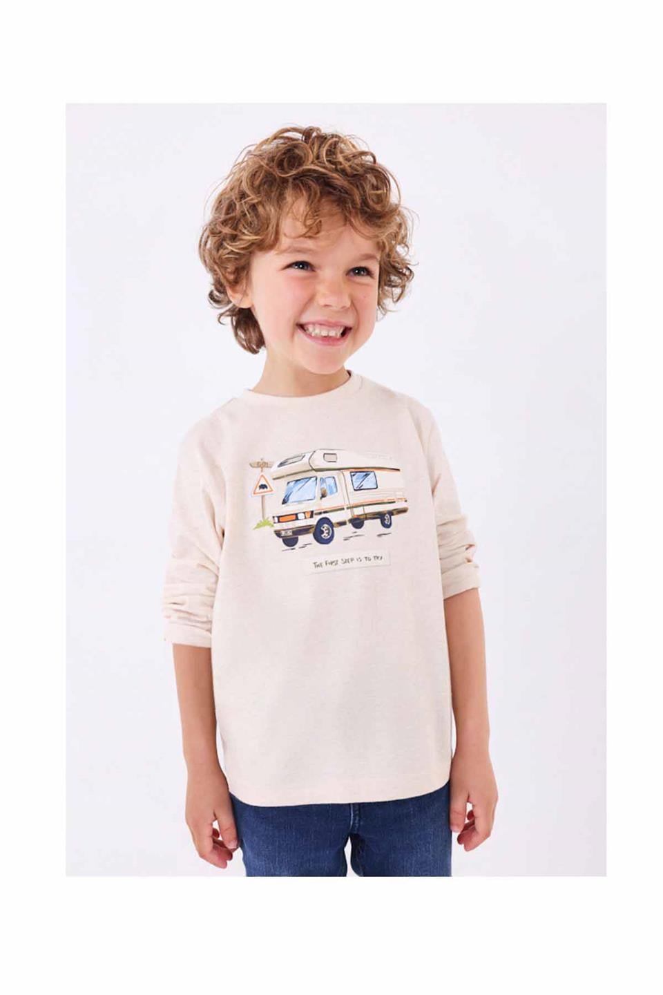 Mayoral Kışlık Erkek Uzun Kol T-shirt Krem