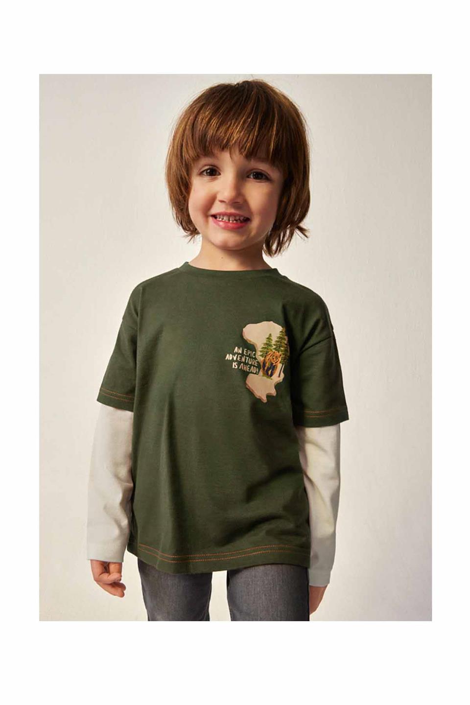 Mayoral Kışlık Erkek Uzun Kol T-shirt Yeşil