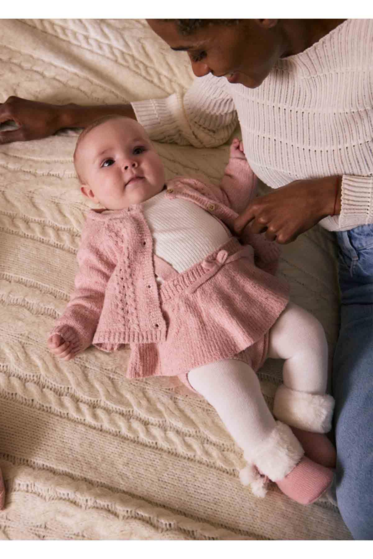 Mayoral Kışlık Kız Bebek 3'lü Triko Örgü Takım - Pembe