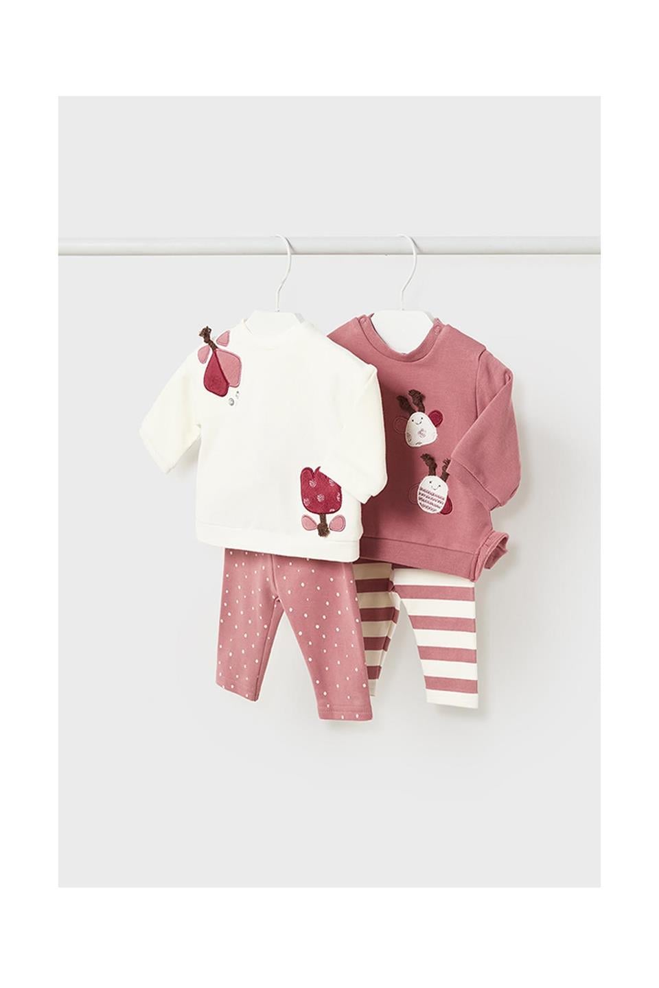 Mayoral Kışlık Kız Bebek Bluz Tayt 4'lü Set Pembe