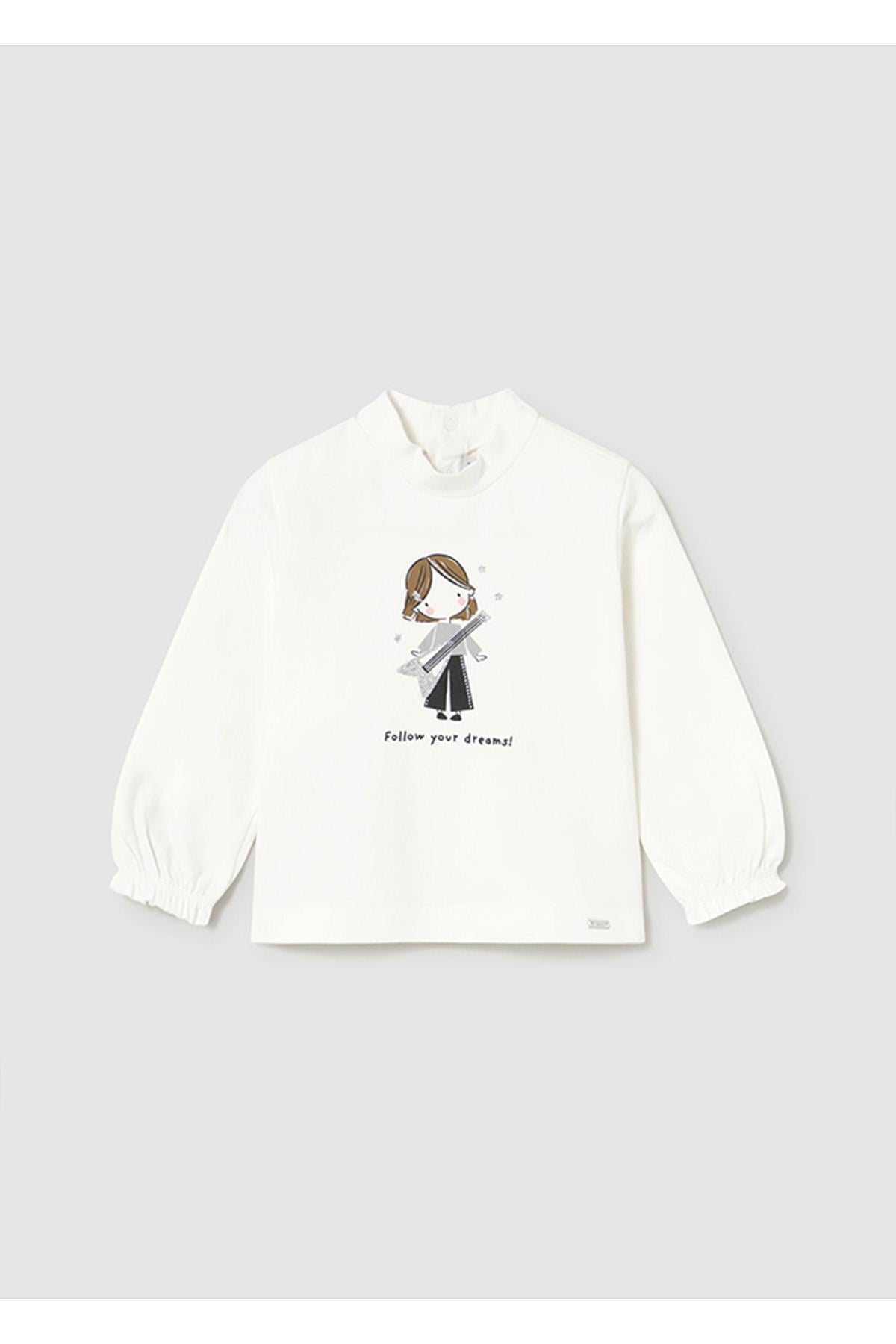 Mayoral Kışlık Kız Bebek Hafif Balıkçı Uzun Kol Tshirt - Ekru