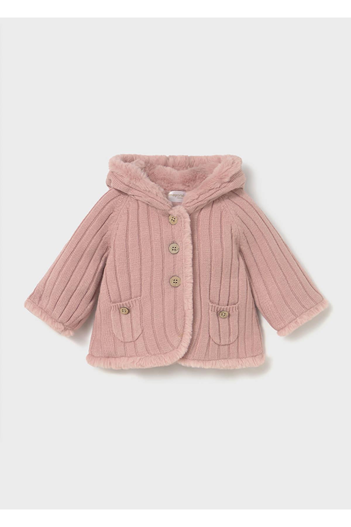 Mayoral Kışlık Kız Bebek Ponponlu Hırka - Pembe