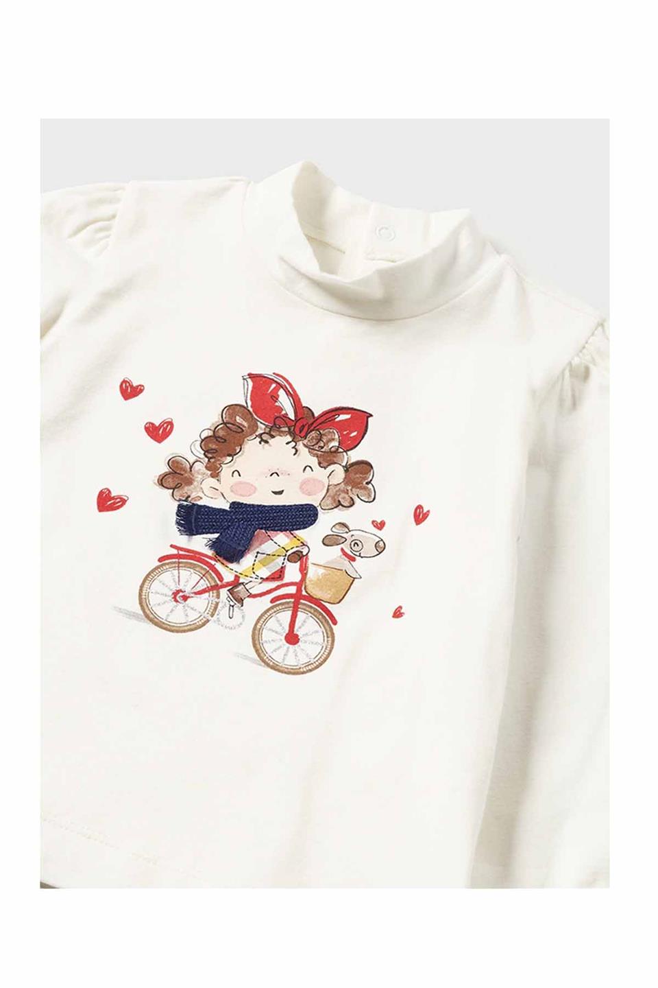 Mayoral Kışlık Kız Bebek Yarı Balıkçı Uzun Kol T-shirt Beyaz