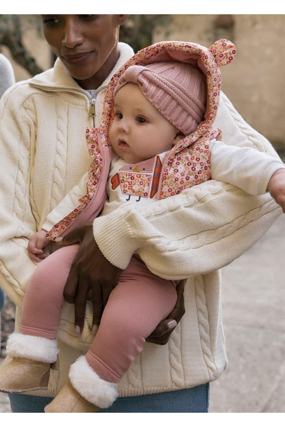 Mayoral Kışlık Kız Bebek Yelekli 3'lü Takım - Pembe