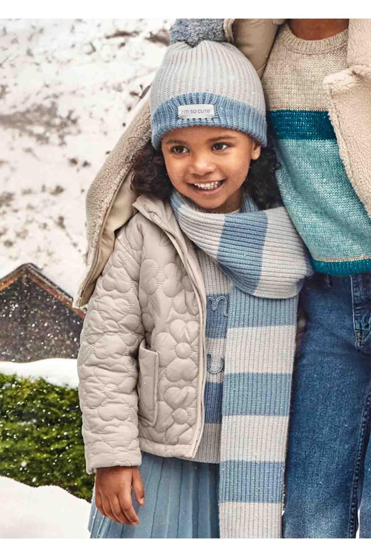 Mayoral Kışlık Kız Çocuk Kapitone Kapüşonlu Mont - Bej