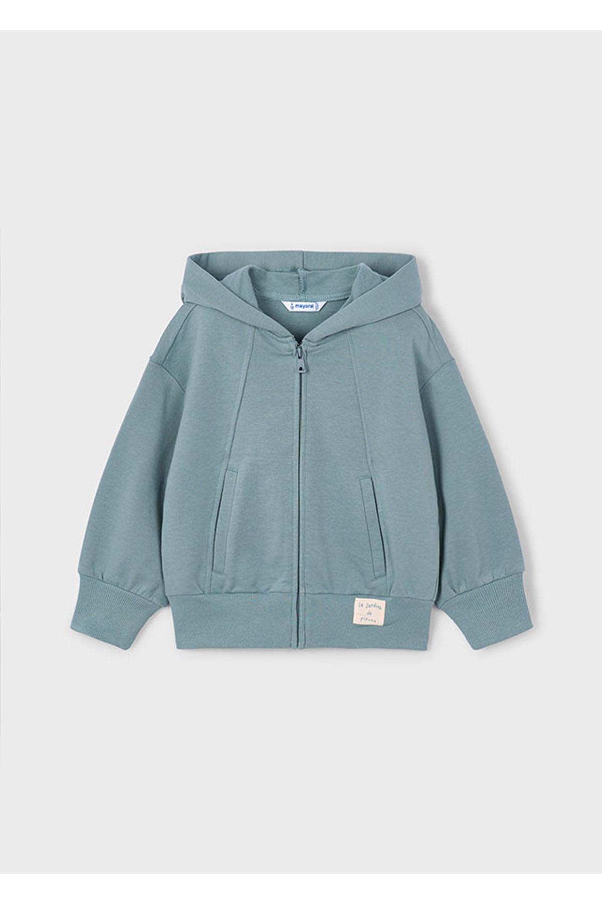 Mayoral Kışlık Kız Çocuk Kapüşonlu Fermuarlı Sweatshirt- Yeşil