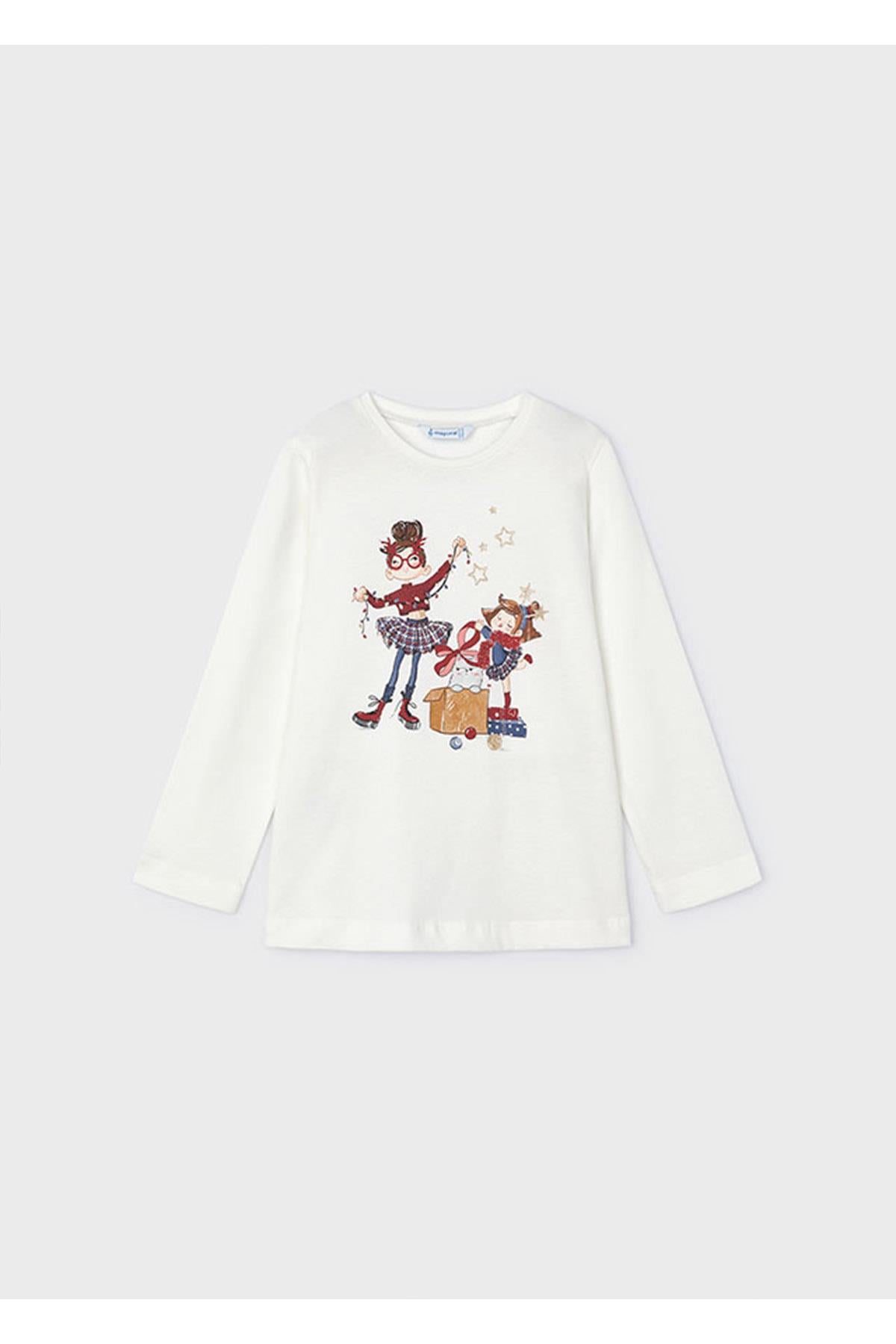 Mayoral Kışlık Kız Çocuk Uzun Kol Tshirt - Krem