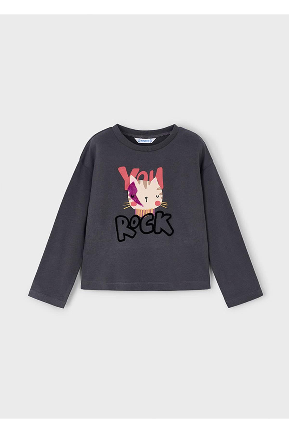 Mayoral Kışlık Kız Çocuk Uzun Kol Tshirt - Gri