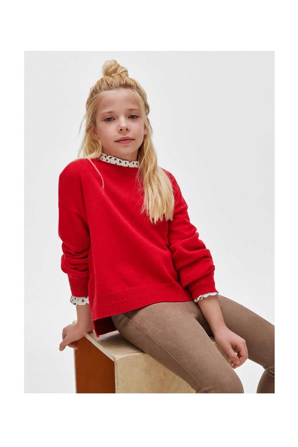 Mayoral Kışlık Kız Örme Kazak Kırmızı
