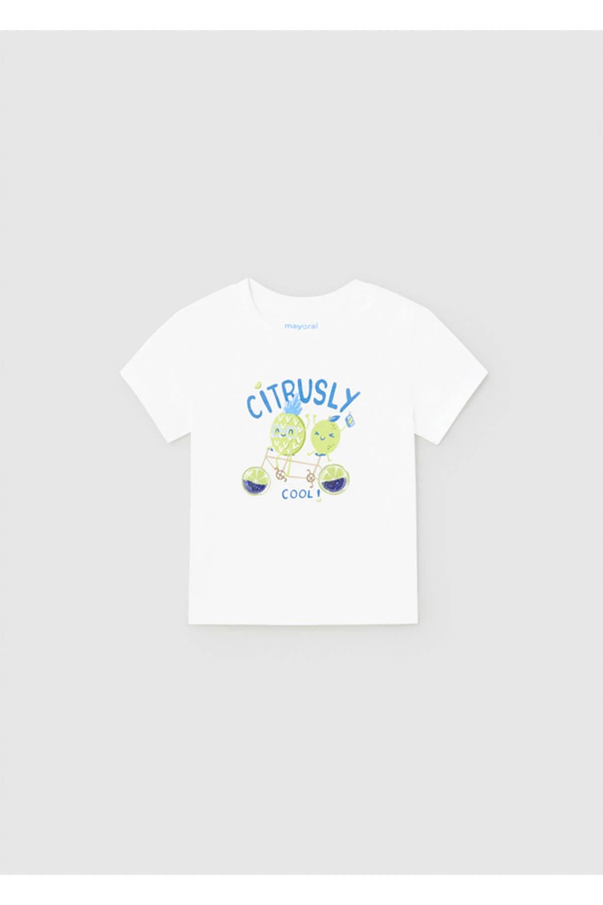 Mayoral Yazlık Erkek Bebek Kısa Kol T-shirt Beyaz