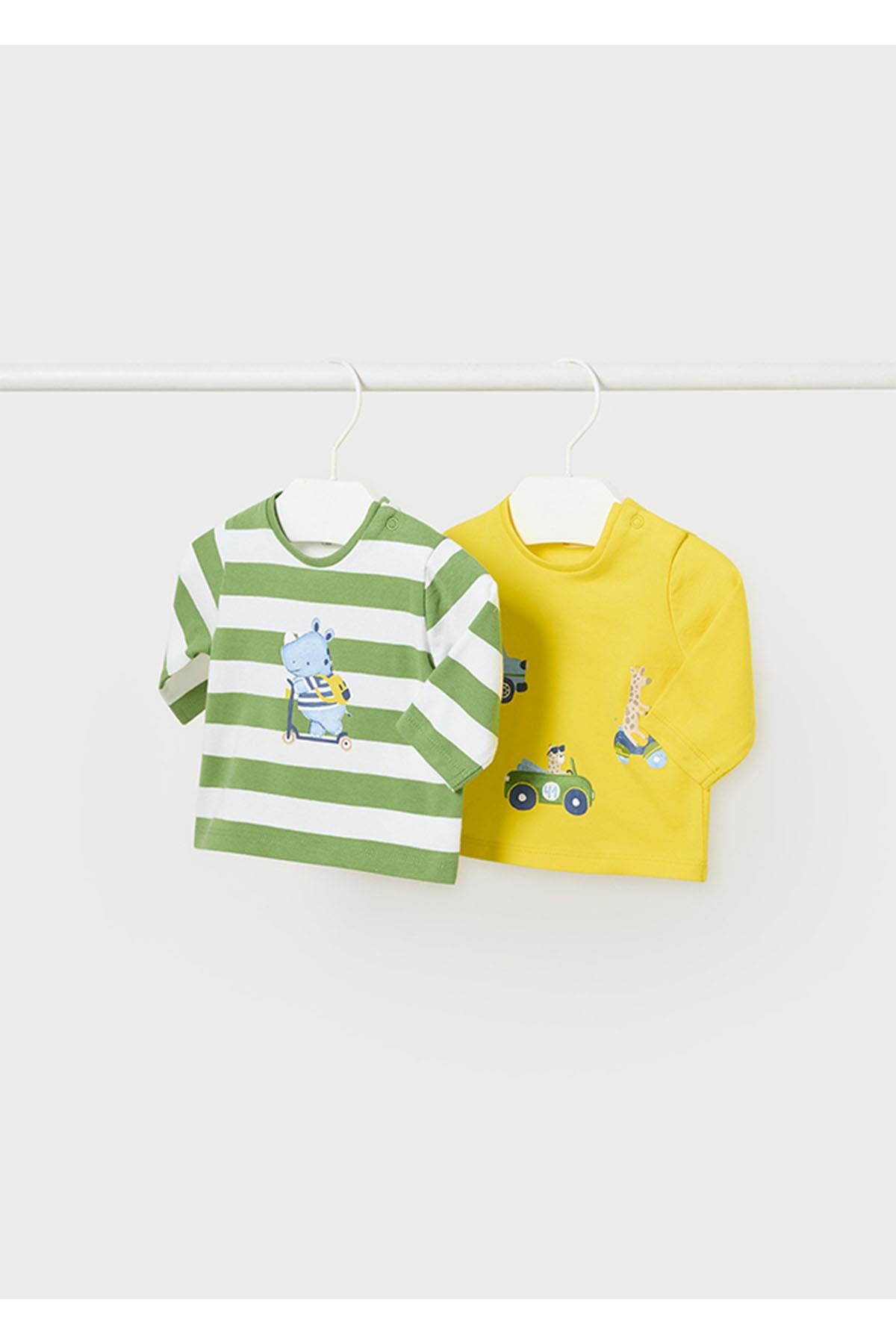 Mayoral Yazlık Erkek Bebek Uzun Kol T-shirt 2'li Yeşil