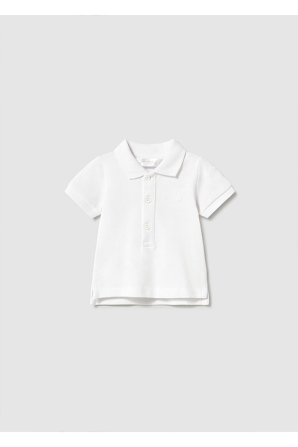 Mayoral Yazlık Erkek Bebek Yenidoğan Polo Yaka Tshirt - Beyaz