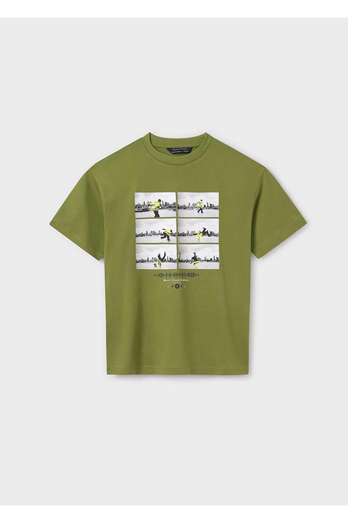 Mayoral Yazlık Erkek Çocuk Bakılı T-Shirt - Haki Yeşili