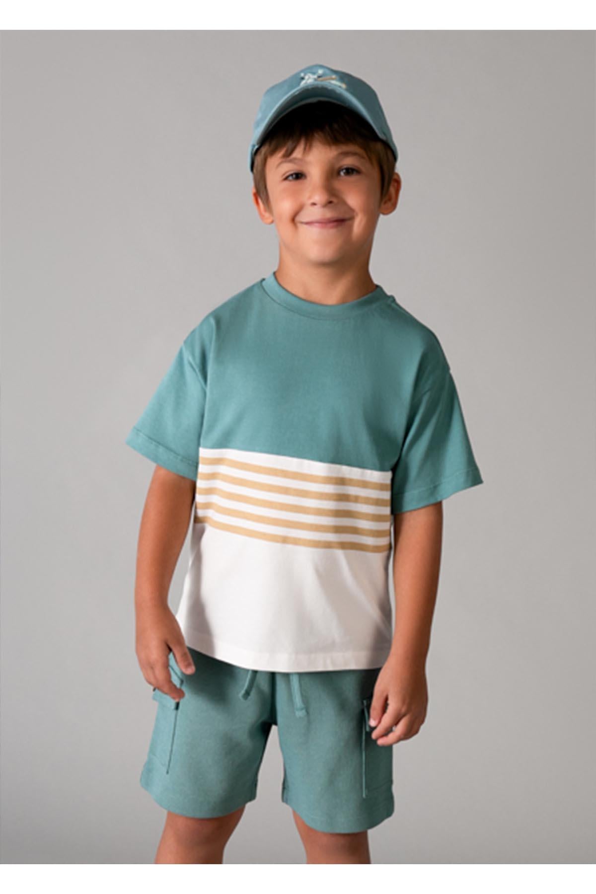Mayoral Yazlık Erkek Çocuk Çift Tshirt 3'lü Set Takım - Yeşil