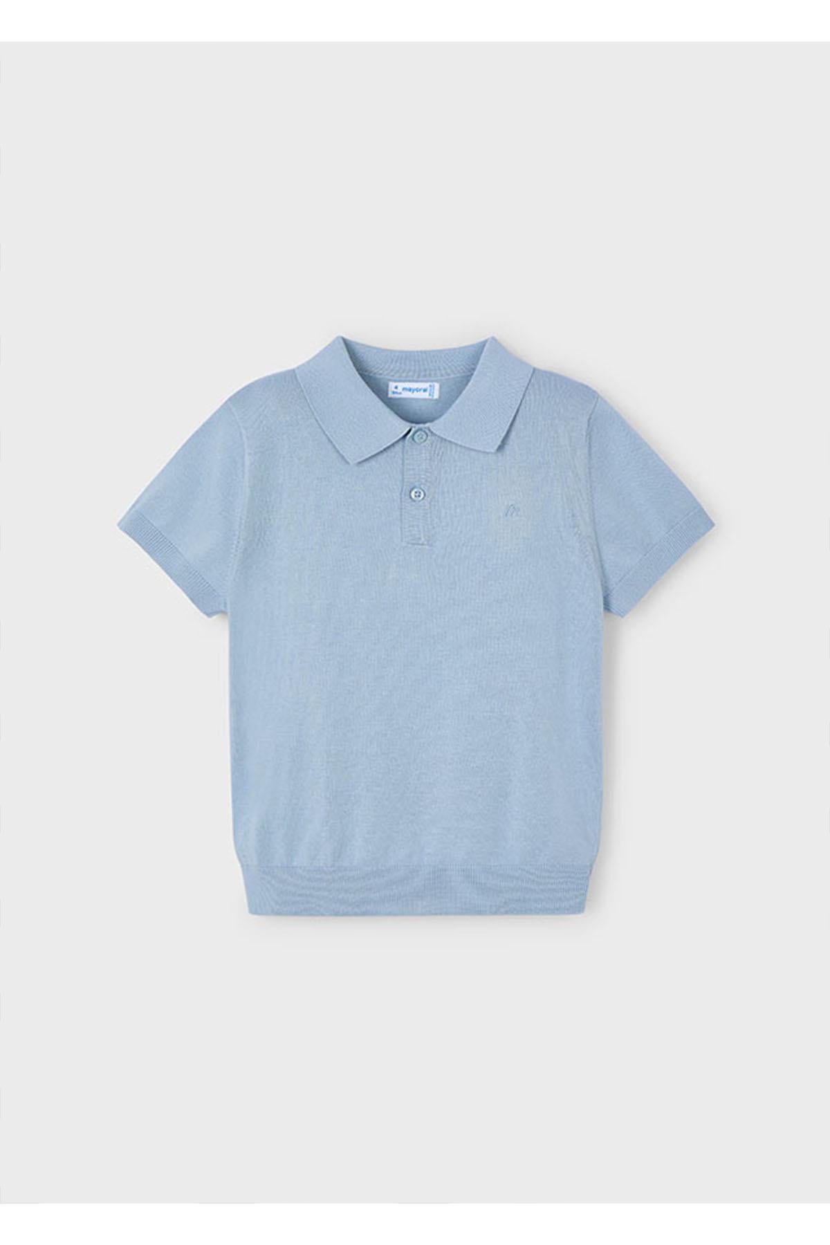 Mayoral Yazlık Erkek Çocuk İnce Triko Polo Yaka T-Shirt - Mavi