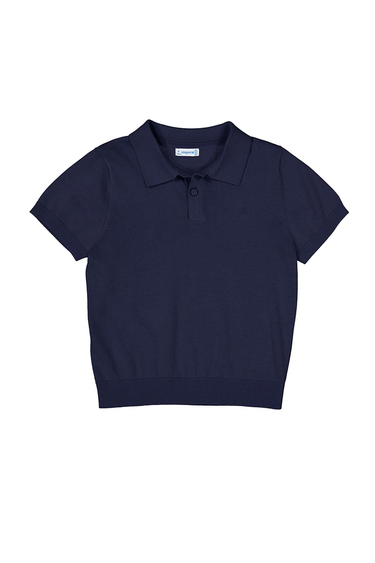 Mayoral Yazlık Erkek Çocuk İnce Triko Polo Yaka T-Shirt - Lacivert