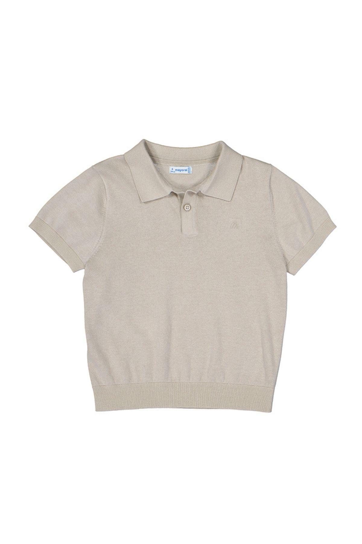 Mayoral Yazlık Erkek Çocuk İnce Triko Polo Yaka T-Shirt - Bej
