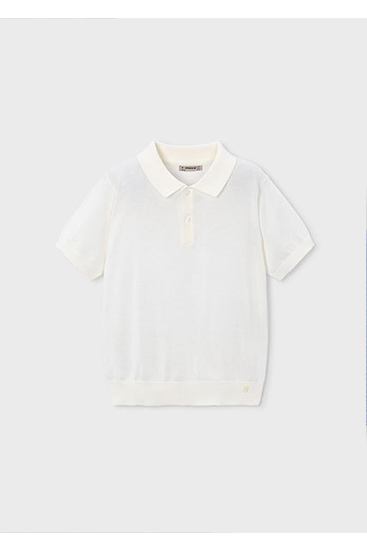 Mayoral Yazlık Erkek Çocuk Merserize Triko Tshirt - Krem