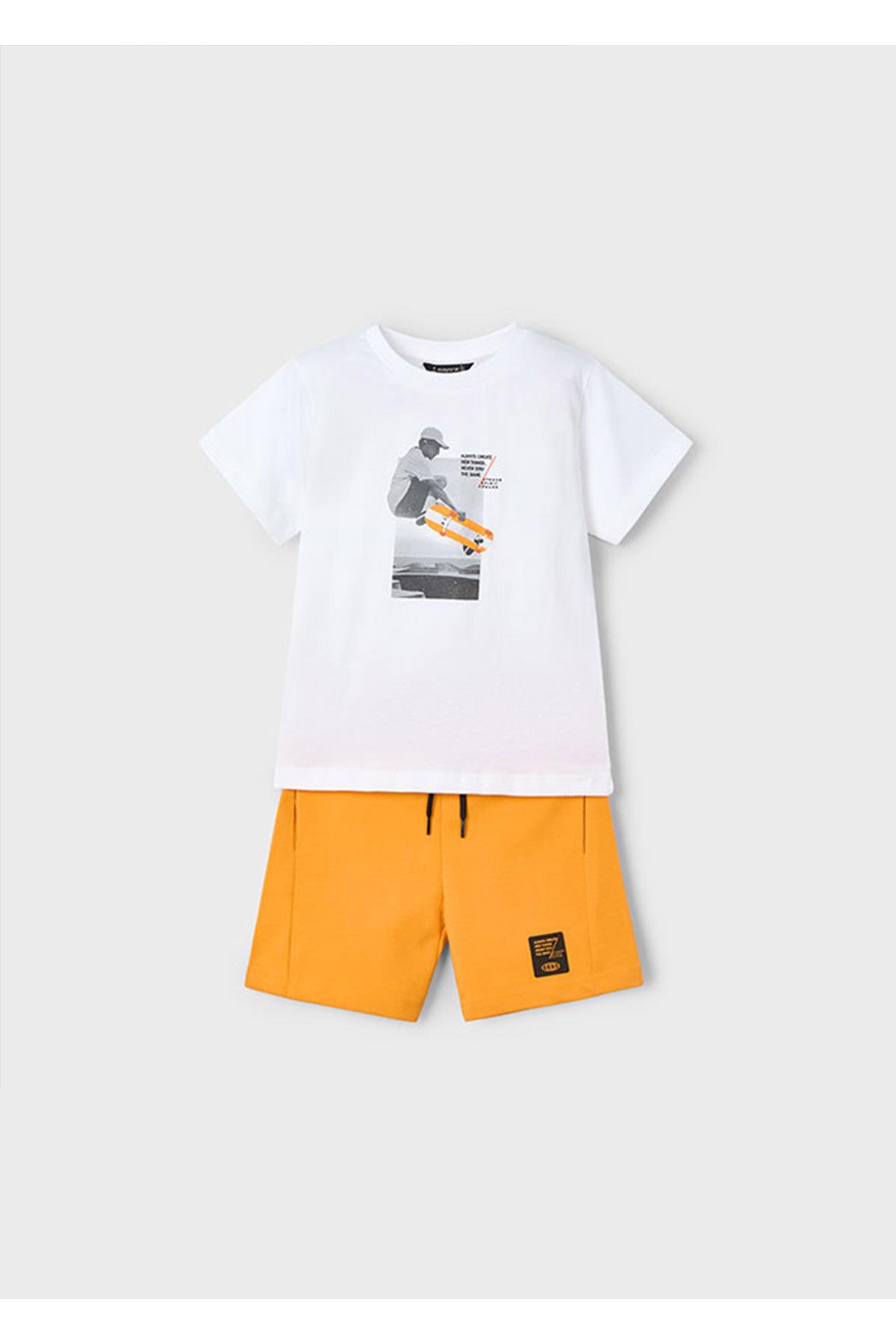 Mayoral Yazlık Erkek Çocuk Şort - T-Shirt Takım - Turuncu