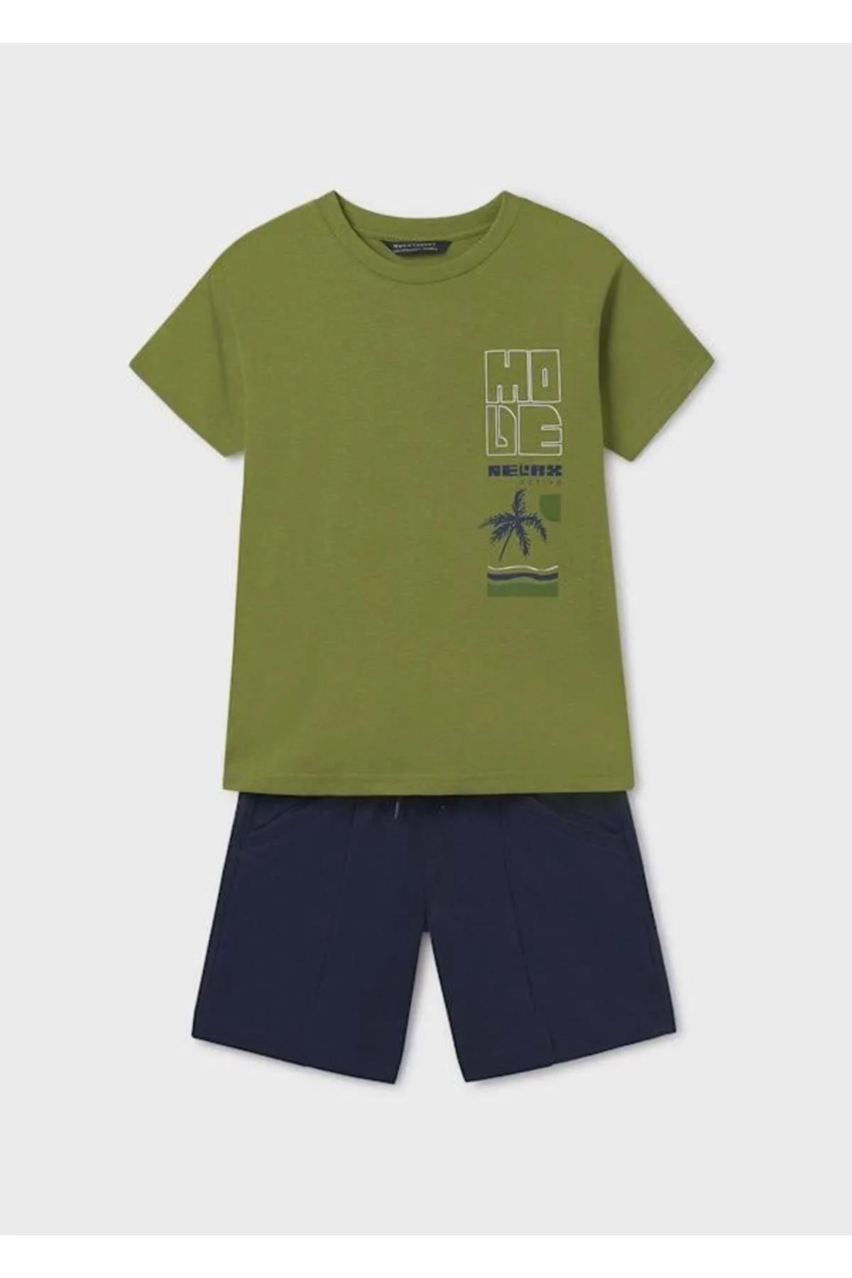 Mayoral Yazlık Erkek Çocuk T-Shirt Şort Takım - Yeşil