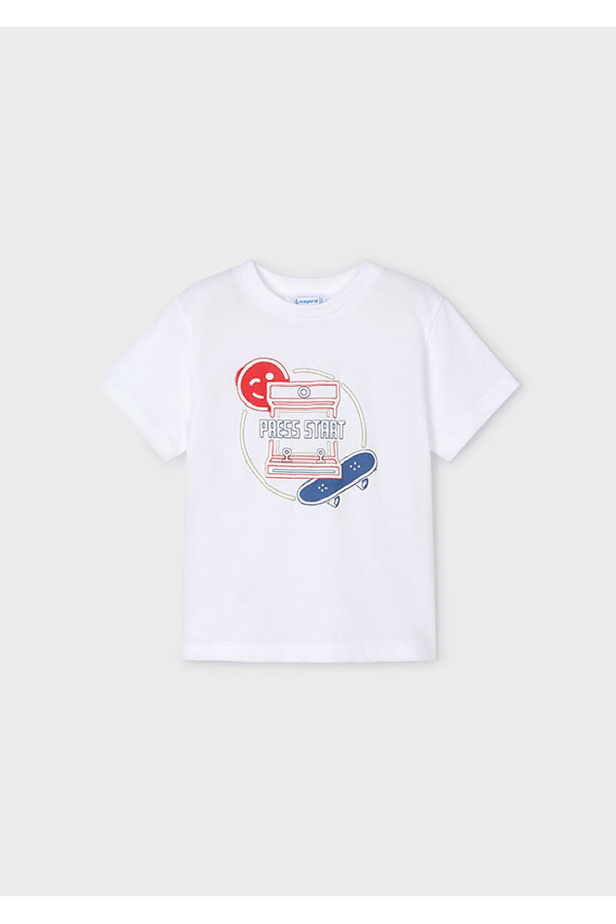 Mayoral Yazlık Erkek Kısa Kol T-shirt Beyaz