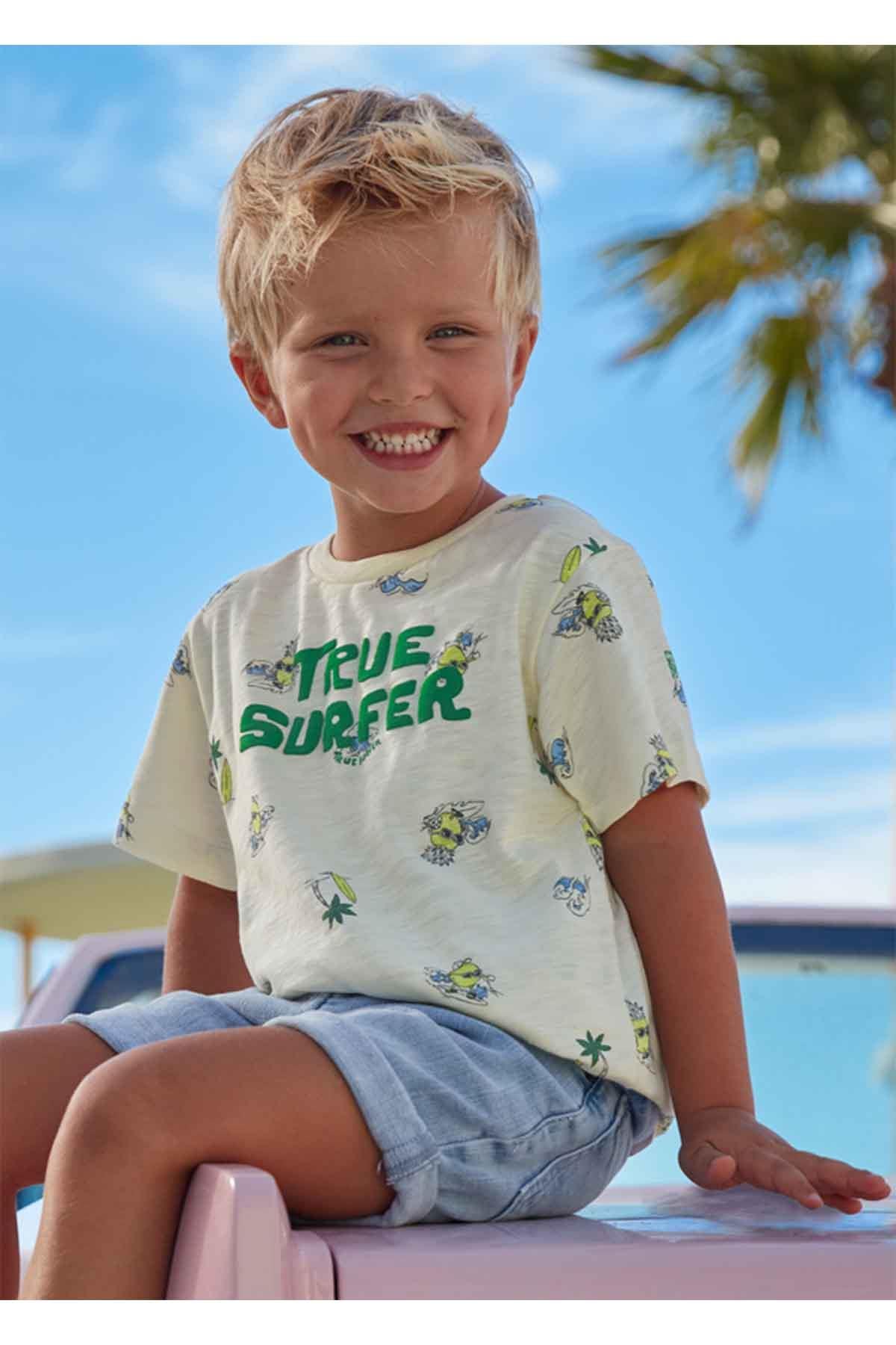 Mayoral Yazlık Erkek Kısa Kol T-shirt Krem