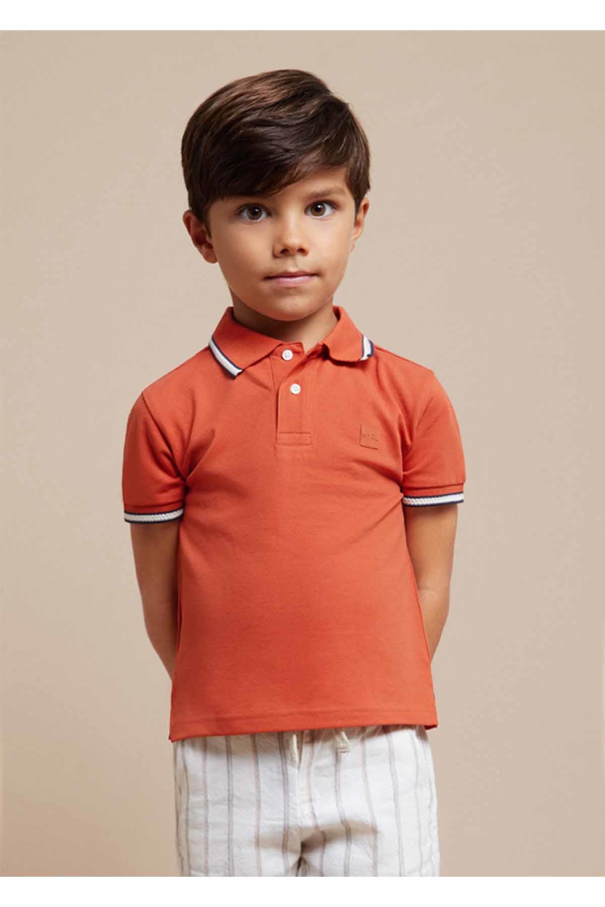 Mayoral Yazlık Erkek Polo Kısa Kol T-shirt - Turuncu