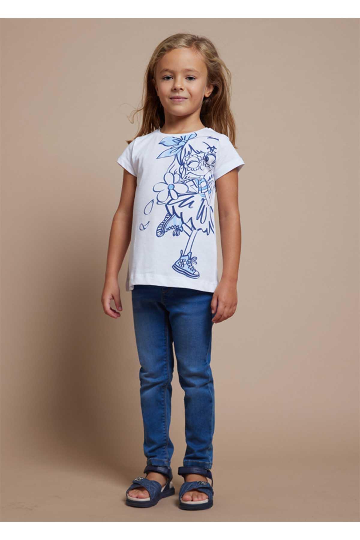 Mayoral Yazlık Kız Basic Denim Pantolon - Mavi