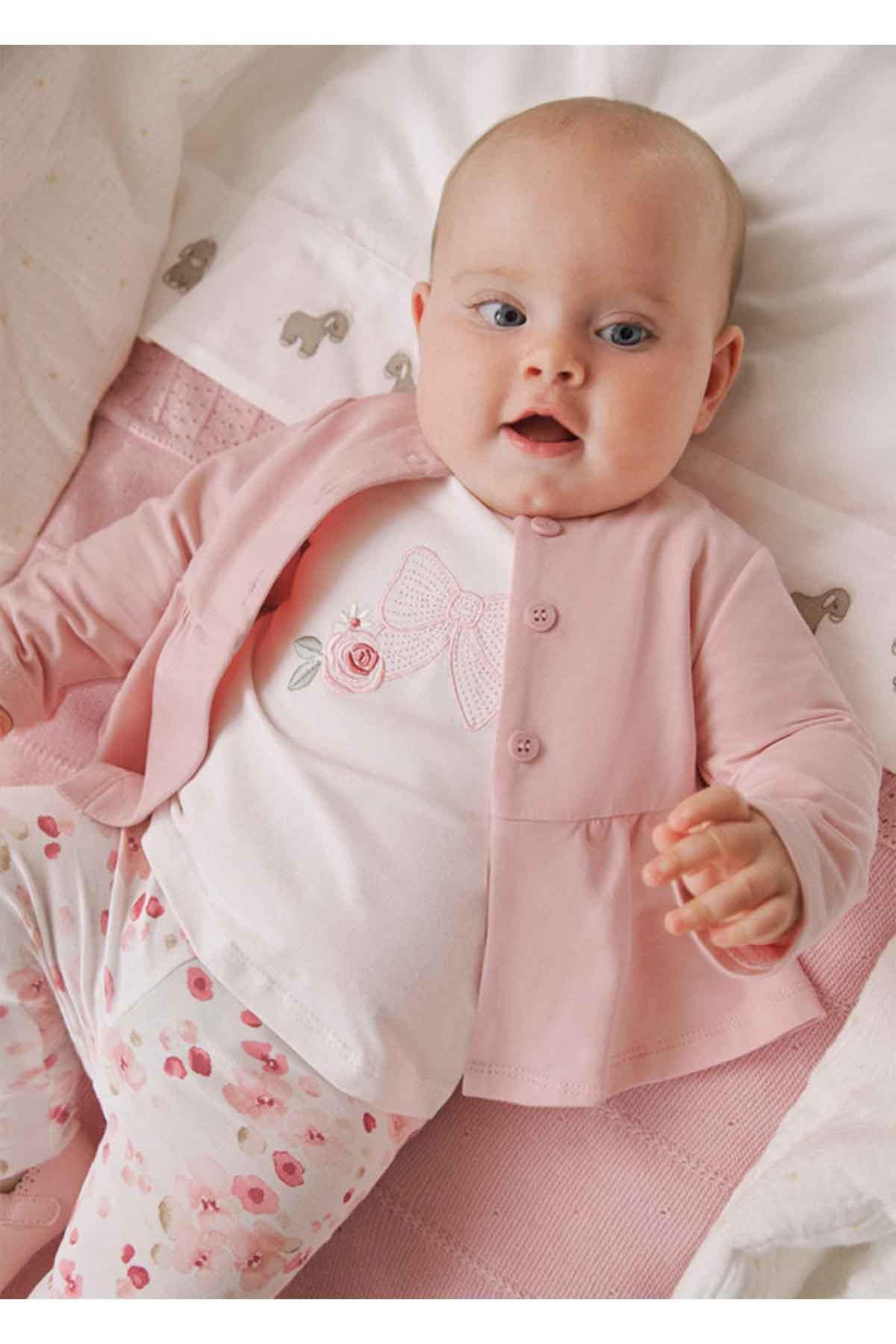 Mayoral Yazlık Kız Bebek 3'lü Tayt Takım - Pembe