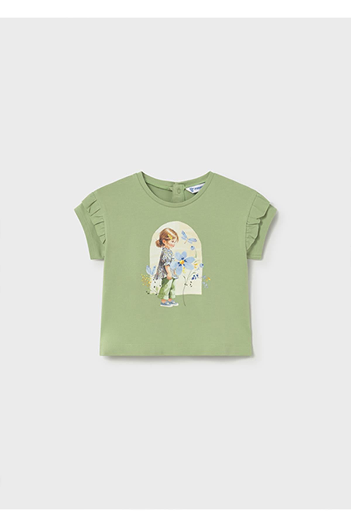 Mayoral Yazlık Kız Bebek Baskılı Tshirt - Yeşil