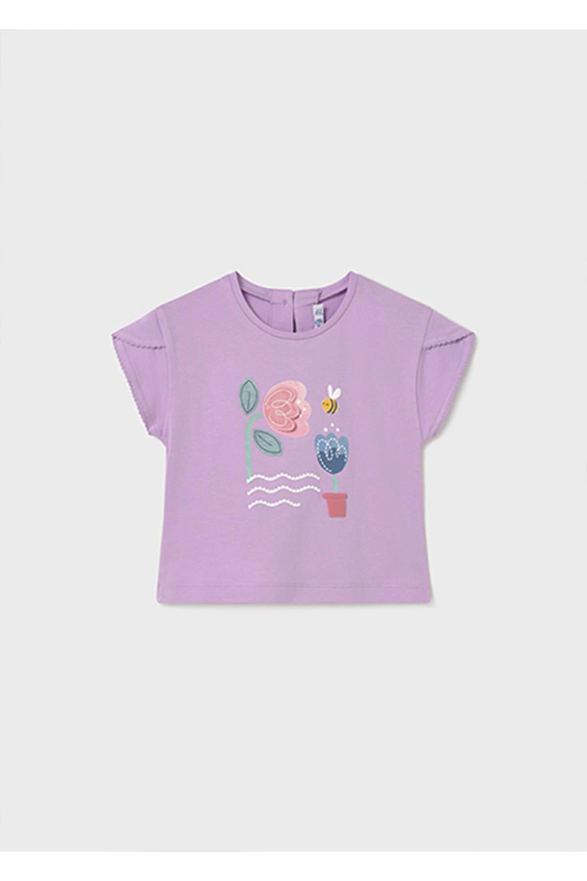 Mayoral Yazlık Kız Bebek Baskılı Tshirt - Lila